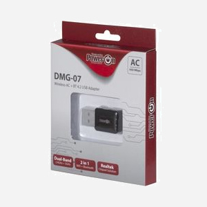 Inter-Tech DMG-07 Adaptateur USB WLAN/Bluetooth 650 Mbit/s, Wi-Fi 5 (802.11ac), Bi-bande 2.4/5 GHz, Bluetooth 4.2, Compatible Windows/macOS/Linux - Miniature 3