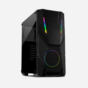 Inter-Tech IT-3303 HORNET Tower Noir ATX/Micro-ATX/ITX, 1x120mm LED Multi, USB 3.2 Gen 1, Baies 2x2.5"/2x3.5", Ventirad CPU 160mm, GPU 300mm - Miniature 1