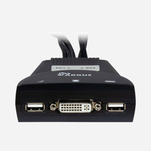 Inter-Tech KVM-LS-21DA Commutateur KVM DVI-I USB 2 Ports, Résolution 1920x1200 60Hz, Audio, Noir, 85x80x30mm - Miniature 2