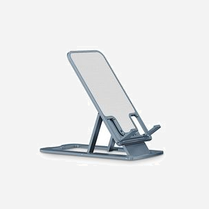 Inter-Tech MTS-100 Support passif universel pour Mobile/Smartphone et Tablette/UMPC, aluminium, inclinaison 10-60°, dimensions 67x129x7 mm, gris/titane