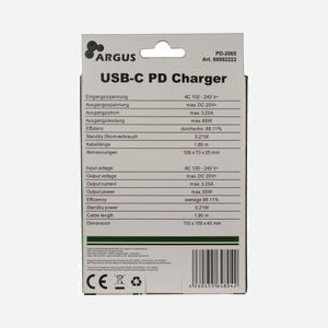 Inter-Tech PD-2065 Chargeur Secteur Universel 65W Noir - 1 port USB Type-C, Tension de sortie 5-20V, Alimentation Intérieure, USB Power Delivery jusqu'à 65W - Miniature 3