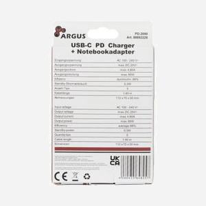 Inter-Tech PD-2090 Chargeur Secteur Intérieur Smartphone USB Type-C Quick Charge 3.0 90W 100-240V avec Protection Court-Circuit Câble 1.4m Noir - Miniature 4