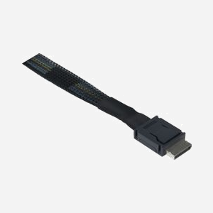 Inter-Tech 88885642 Câble SAS 0.75m, Connecteur OCuLink SFF-8611 vers U.2 SFF-8639 + SATA Power 15p, 32 Gbit/s, Noir - Miniature 2