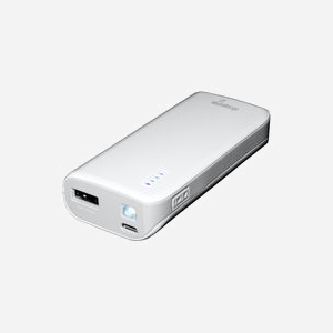 MediaRange MR751 Power Bank 5200mAh Li-Ion Gris/Blanc - 1x USB-A 2.1A, Recharge USB, Lampe LED, Protection Surcharge/Décharge, 40x90x22mm