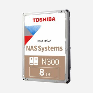 Toshiba N300 NAS HDD 8To 7200RPM 256Mo 3.5" SATA III - RV Sensor, 180To/an, MTTF 1M h, conso. 8.41W, temp. 5-65°C