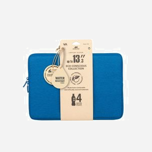 Rivacase Suzuka 7703 Housse 14" Aqua - Polyester recyclé, 345x240x30mm, Compartiment 335x235x25mm, Résistant à l'eau & rayures, Fermeture éclair - Miniature 4