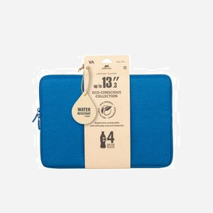 Rivacase Suzuka 7703 Housse 14" Aqua - Polyester recyclé, 345x240x30mm, Compartiment 335x235x25mm, Résistant à l'eau & rayures, Fermeture éclair - Miniature 5