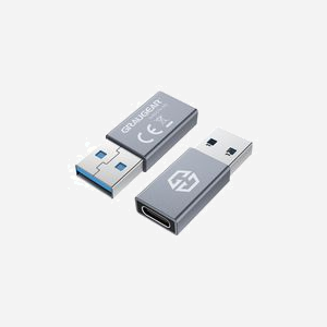GRAUGEAR G-AD-CTA-10G Adaptateur USB-A Mâle vers USB-C Femelle USB 3.2 Gen 2 (10 Gbit/s) Boîtier Aluminium Argent, Contacts Nickel, Chipset VL160