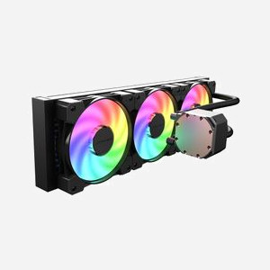 LC-Power LC-CC-360-B-ARGB : Refroidisseur liquide CPU All-in-One, radiateur 398x120x27mm, 3x120mm 500-2000RPM, 18-35dB, TDP 300W, sockets Intel/AMD - Miniature 3