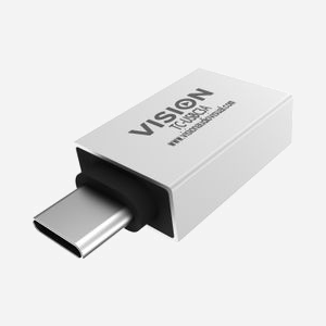 Vision TC-USBC3A Adaptateur USB-A Mâle vers USB-C Femelle Blanc - Transfert 5 Gbit/s - Certifié CE, FCC - 6g - Miniature 1