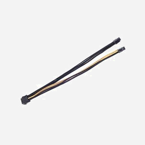 Silverstone SST-PP07-EPS8BG Câble d'extension EPS12V 8-pin(4+4) mâle vers 8-pin femelle, 0.3m, Noir/Or, connecteur coudé 90° - Miniature 2