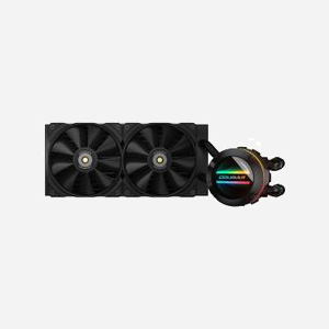 COUGAR Gaming POSEIDON-GT 240 Refroidisseur liquide AIO pour boîtier PC, radiateur 272mm, 2x 120mm PWM (600-2000 RPM, 82.48 CFM, 34.5 dBA)
