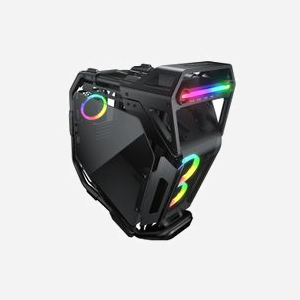 COUGAR Gaming CGR-5LMSB : Boîtier PC Midi Tower Noir, ATX/EATX, 2x120mm avant, 1x120mm arrière, USB 3.2 Gen1/Gen2, Vitre trempée, Éclairage RGB - Miniature 1