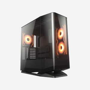 COUGAR Gaming FV270 RGB - Boîtier PC Midi Tower Noir, ATX/Micro-ATX/Mini-ITX/EATX/CEB, 2x140mm avant, 1x140mm arrière, USB 3.2 Gen 1/Gen 2 Type-A/Type-C, vitre trempée - Miniature 1