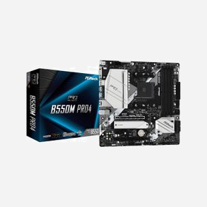 Asrock B550M Pro4 : Carte mère micro ATX AMD B550 Socket AM4, DDR4 128Go max 4733MHz, M.2, SATA III, Realtek ALC1200, Gigabit Ethernet