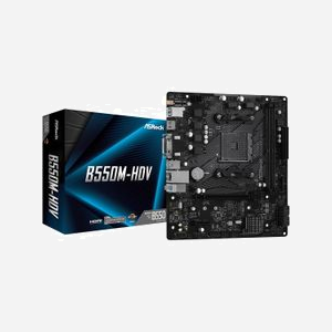 Carte mère Asrock B550M-HDV, AMD B550, Socket AM4, micro ATX, 2x DDR4 DIMM 64GB max, M.2, SATA III, Radeon Vega, Gigabit Ethernet, Realtek ALC887 - Miniature 1