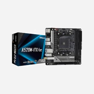 Asrock A520M-ITX/ac : Carte mère micro ATX AMD AM4 Ryzen 2000/3000, DDR4, 64Go, M.2, SATA III, Gigabit Ethernet, Wi-Fi 5, Bluetooth 4.2