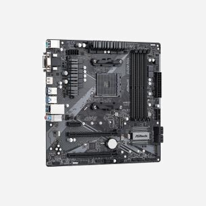 Asrock B450M Pro4 R2.0 : Carte mère AMD B450 micro ATX Socket AM4, DDR4, Dual M.2, USB 3.2 Gen2 Type-A/C, PCIe 3.0, AMD StoreMI, Polychrome RGB - Miniature 4
