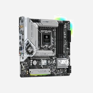 Asrock B760M Steel Legend WiFi : Carte mère micro ATX Intel LGA 1700 DDR5, 128GB max, 2.5GbE, WiFi 6E, M.2, Realtek ALC897, USB 3.2 Gen 2 - Miniature 4