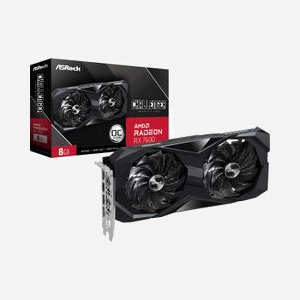 Asrock Challenger Radeon RX 7600, 8 Go GDDR6, Fréquence GPU 1770 MHz, Boost 2695 MHz, PCI Express x8 4.0, DisplayPort 1.4a, HDMI 2.1
