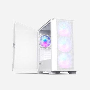 Montech Air 100 ARGB Blanc - Mini Tower PC micro ATX/Micro-ITX, 4 ventilateurs (3x 120mm avant, 1x 120mm arrière), USB 3.2 Gen 1, compatible radiateurs 280/240mm - Miniature 3