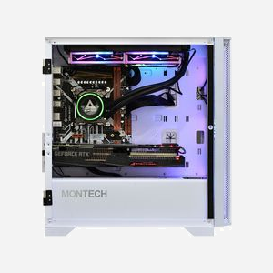 Montech Air 100 ARGB Blanc - Mini Tower PC micro ATX/Micro-ITX, 4 ventilateurs (3x 120mm avant, 1x 120mm arrière), USB 3.2 Gen 1, compatible radiateurs 280/240mm - Miniature 4