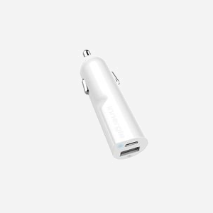Innergie ADC-30AB-BRA Chargeur Auto Smartphone USB & USB-C 5V-9V, 1x USB 2.0, 1x USB Type-C, 12V Input, Blanc, 20x20x60mm, 32g - Miniature 1