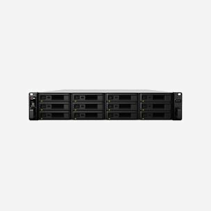 Synology RX1217RP : Boîtier d'extension 12 baies 0 To, Rack 2U, SATA 6Gb/s, Alimentation Redondante, compatible RS3617xs, Noir/Gris