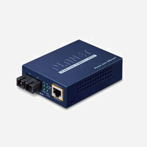PLANET FTP-802 Convertisseur Media 100Base-TX/FX vers 100Base-FX Multimode 1310nm, distance 2km, SC, PoE, IEEE 802.3af/at, 48V