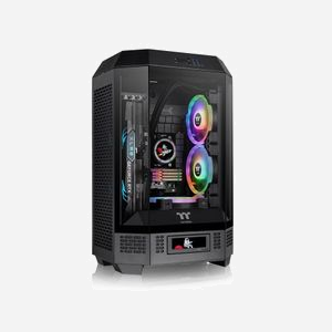 Thermaltake The Tower 300 Micro Tower Noir, micro ATX/Mini-ITX, 3x 3.5", 3x 2.5", USB 3.2, Vent. 2x140mm, Rad. jusqu'à 420mm, SPCC/Verre Trempé - Miniature 1