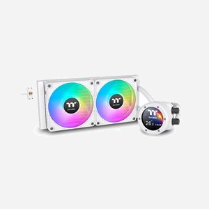 Thermaltake TH280 V2 Ultra EX ARGB - Refroidisseur liquide AIO, radiateur 280mm, 2x140mm ARGB, 500-2000 RPM, sockets Intel/AMD, blanc - Miniature 1