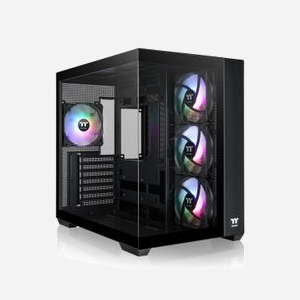 Thermaltake View 380 TG ARGB, Midi Tower, Noir, ATX/microATX/Mini-ITX, 1x3.5", 2x2.5", Vent. Latéraux 3x120mm, Arrière 1x120mm, USB 3.2 Gen1/Gen2 - Miniature 1