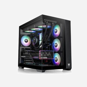 Thermaltake View 380 TG ARGB, Midi Tower, Noir, ATX/microATX/Mini-ITX, 1x3.5", 2x2.5", Vent. Latéraux 3x120mm, Arrière 1x120mm, USB 3.2 Gen1/Gen2 - Miniature 2