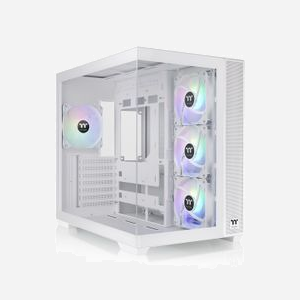 Thermaltake View 380 TG ARGB Snow - Boîtier PC Midi Tower Blanc, ATX/microATX/Mini-ITX, 1x3.5", 2x2.5", 4x120mm ARGB, USB 3.2 Gen1/Gen2, Verre trempé