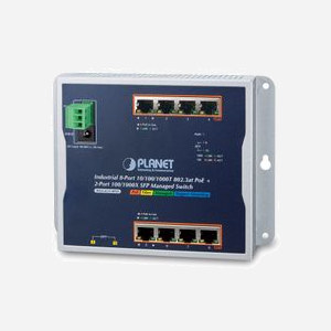 PLANET WGS-4215-8P2S Commutateur Géré 8 Ports Gigabit PoE + 2 Ports SFP, IEEE 802.3at, Montage Mural, Température Industrielle -40°C à 75°C - Miniature 1