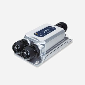 PLANET IPOE-175 Commutateur 2 ports Gigabit Ethernet PoE/PoE+/PoE++ 802.3bt, Budget PoE 60W, -40°C à 75°C, Montage mural, Gris - Miniature 1