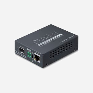 PLANET GT-805A-PD Convertisseur de Média PoE+ PD 2000 Mbit/s Gigabit Ethernet SFP, Standards IEEE 802.3af/at/bt, Jumbo Frames 9000, Noir