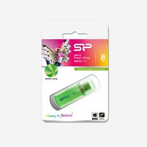 Silicon Power Helios 101 8GB - Clé USB 2.0 Type-A, Boîtier Aluminium Vert, Dimensions 55.5x19x7.1mm, Compatible Windows/macOS/Linux - Miniature 2