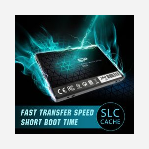 Silicon Power SSD Slim S55 240Go 2.5" SATA III TLC - Lecture 550Mo/s, Écriture 450Mo/s - Résistant Chocs & Vibrations, Support S.M.A.R.T. & TRIM - Miniature 3