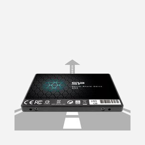 Silicon Power SSD Slim S55 240Go 2.5" SATA III TLC - Lecture 550Mo/s, Écriture 450Mo/s - Résistant Chocs & Vibrations, Support S.M.A.R.T. & TRIM - Miniature 5
