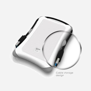 Silicon Power Armor A30 Disque Dur Externe 2To 2.5" USB 3.2 Gen 1 Blanc, Protection Antichoc MIL-STD-810G, Boîtier Plastique/Caoutchouc, Compatible Windows/macOS/Linux - Miniature 2