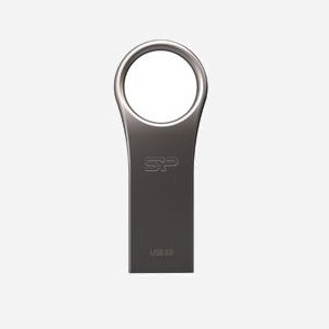 Silicon Power Jewel J80 - Clé USB 128 Go USB Type-A 3.2 Gen 1, Boîtier Zinc Titane, Compatibilité Windows/macOS, 44x18x4.5mm, 5.9g