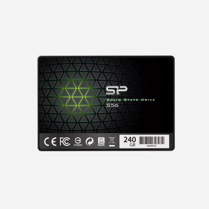Silicon Power SSD Slim S56 240Go 2.5" SATA III 6Gbit/s TLC, Lecture 560Mo/s, Ecriture 530Mo/s, S.M.A.R.T., TRIM, RAID, ECC - Miniature 3
