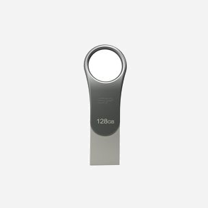 Silicon Power Mobile C80 128 Go USB Type-A/USB Type-C 3.2 Gen 1 Titane - SP128GBUC3C80V1S, Format Pivotant, Résistant Poussière/Eau/Vibration - Miniature 1