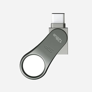 Silicon Power Mobile C80 128 Go USB Type-A/USB Type-C 3.2 Gen 1 Titane - SP128GBUC3C80V1S, Format Pivotant, Résistant Poussière/Eau/Vibration - Miniature 2