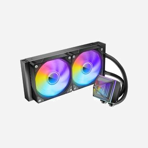 Azza Pyramid 240 Refroidisseur liquide AIO 12cm, compatible sockets Intel/AMD, 3 ventilateurs 120mm, 400-2200 RPM, 96 m³/h, 34dB, éclairage LED. - Miniature 1