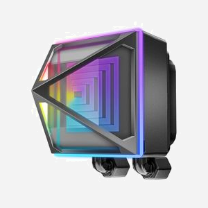 Azza Pyramid 240 Refroidisseur liquide AIO 12cm, compatible sockets Intel/AMD, 3 ventilateurs 120mm, 400-2200 RPM, 96 m³/h, 34dB, éclairage LED. - Miniature 2