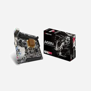 Biostar A68N-2100K Carte Mère Mini ITX AMD E1-6010, 2x DDR3/DDR3L-1333 (Max 16GB), SATA III, Gigabit Ethernet, Realtek ALC887, Windows 10/7/8.1