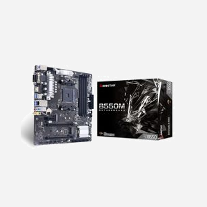 Biostar B550MX/E PRO - Carte Mère micro ATX AMD B550 Socket AM4 Ryzen 3000/5000 - 4x DDR4 DIMM 128GB max - 2x M.2, SATA III - Realtek GbE LAN - Miniature 1