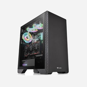 Thermaltake S300 TG Boîtier PC Midi Tower Noir - ATX/micro ATX/Mini-ITX, 2x3.5", 2x2.5", Vent. 1x120mm, USB 3.2 Gen 1, verre trempé 4mm, radiateurs 360/280/140mm